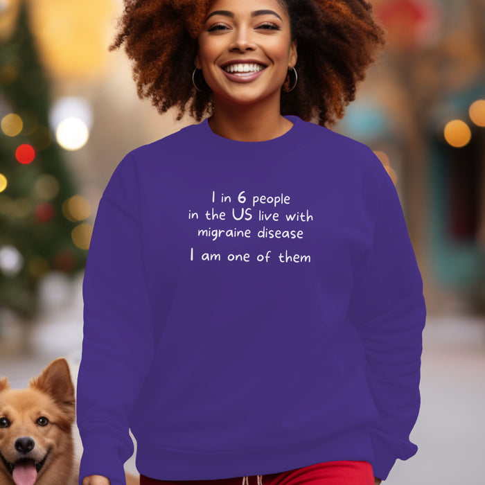 1 in 6 people in the US live with migraine disease, I am one of them  - Unisex Crewneck Sweatshirt