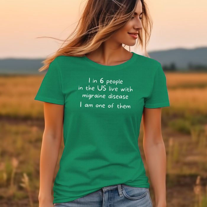 1 in 6 people in the US live with migraine disease I am one of them - Unisex Soft Jersey Short Sleeve Tee