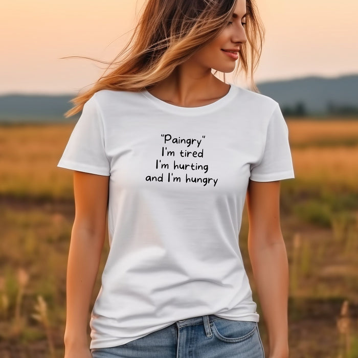 "Paingry" I'm tired I'm hurting and I'm hungry - Unisex Soft Jersey Short Sleeve Tee