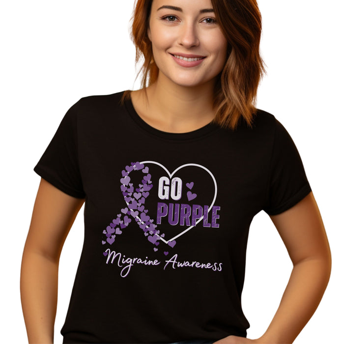 GO PURPLE Migraine Awareness - Unisex Soft Jersey Short Sleeve Tee